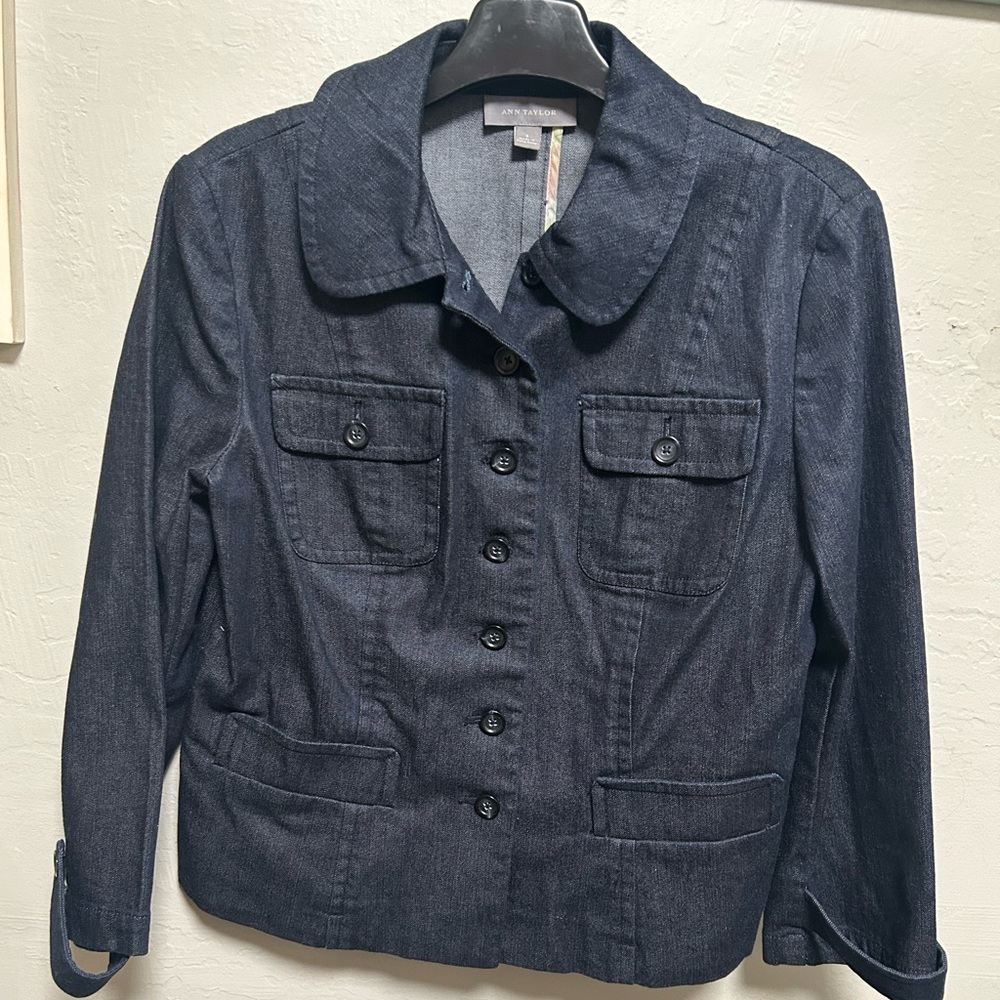 Ann Taylor Dark Wash Denim Jacket